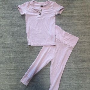 Kids Light Pink Short Sleeve Pajama Set